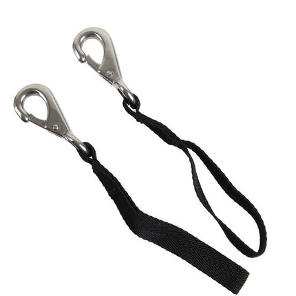 Hydrotech Brass Snap Hook with Webbing 55mm 2 Pack | Quick Clip Dive Hooks