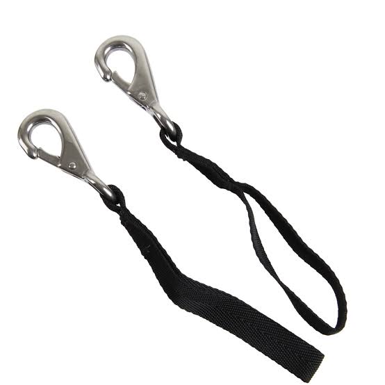 Hydrotech Brass Snap Hook with Webbing 55mm 2 Pack | Quick Clip Dive Hooks
