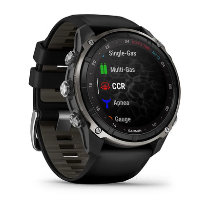 Garmin Descent Mk3i 51mm Silver & Black PVD Titanium & Black/Pebble Grey Silicone Band