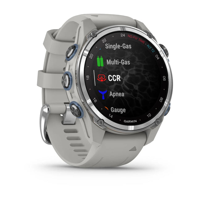 Garmin Descent Mk3 43mm Stainless Steel & Fog Grey Silicone Band
