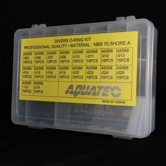 Aquatec OK-100T O-Ring Kit with Tools | 200 Piece NBR Scuba Regulator & Valve Seal Set