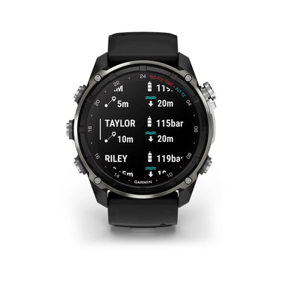 Garmin Descent Mk3i 51mm Silver & Black PVD Titanium & Black/Pebble Grey Silicone Band