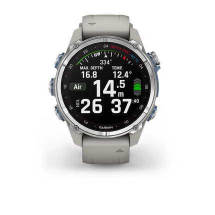 Garmin Descent Mk3 43mm Stainless Steel & Fog Grey Silicone Band