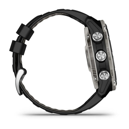 Garmin Descent Mk3i 51mm Silver & Black PVD Titanium & Black/Pebble Grey Silicone Band
