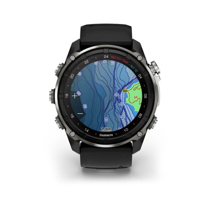 Garmin Descent Mk3i 51mm Silver & Black PVD Titanium & Black/Pebble Grey Silicone Band