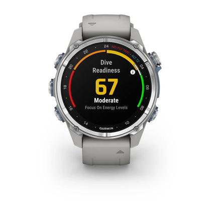Garmin Descent Mk3 43mm Stainless Steel & Fog Grey Silicone Band