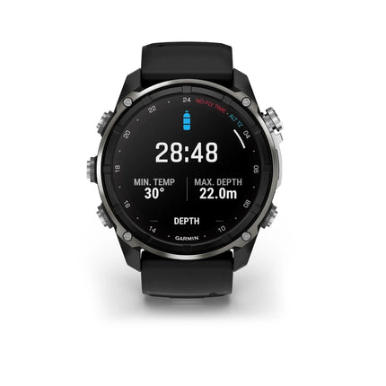 Garmin Descent Mk3i 51mm Silver & Black PVD Titanium & Black/Pebble Grey Silicone Band