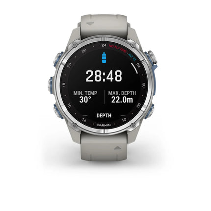 Garmin Descent Mk3 43mm Stainless Steel & Fog Grey Silicone Band