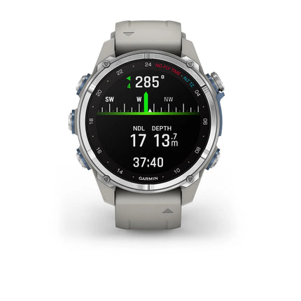 Garmin Descent Mk3 43mm Stainless Steel & Fog Grey Silicone Band