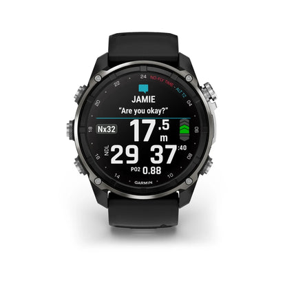 Garmin Descent Mk3i 51mm Silver & Black PVD Titanium & Black/Pebble Grey Silicone Band