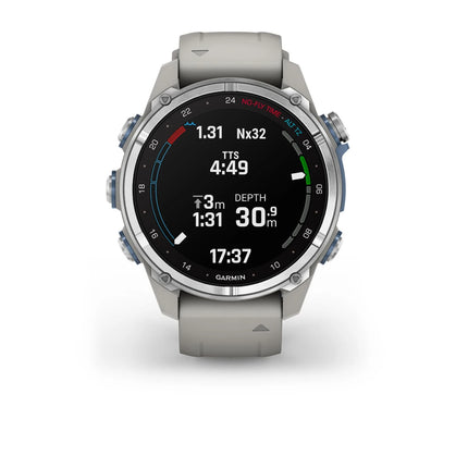 Garmin Descent Mk3 43mm Stainless Steel & Fog Grey Silicone Band