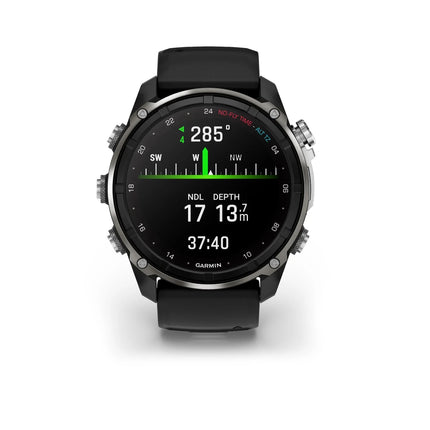 Garmin Descent Mk3i 51mm Silver & Black PVD Titanium & Black/Pebble Grey Silicone Band