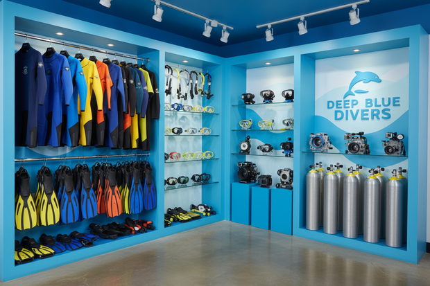 scuba shop display