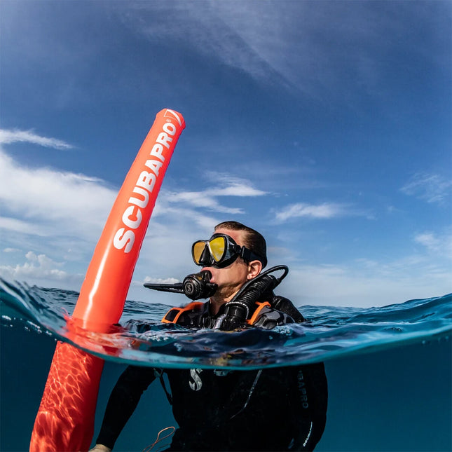 Scubapro Open End SMB 1.3m | DSMB with Line & Pouch | Orange Signal Tube
