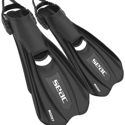Seac Boost Black Full Foot Diving Fins | Lightweight Travel