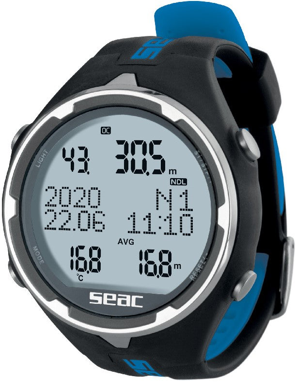 SEAC Action Dive Computer Black/Blue | Scuba & Freedive Watch