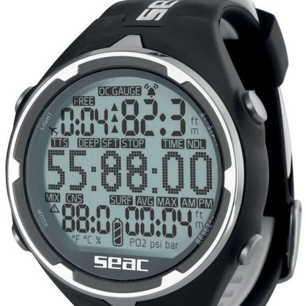 SEAC Action Dive Computer Black/White | Scuba & Freedive Watch