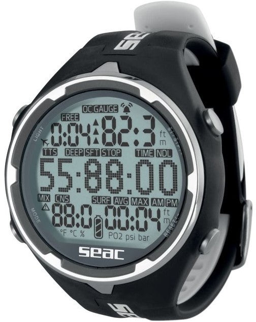 SEAC Action Dive Computer Black/White | Scuba & Freedive Watch