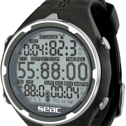SEAC Action Dive Computer Black | Scuba & Freedive Wrist Watch