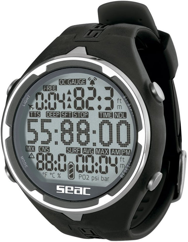 SEAC Action Dive Computer Black | Scuba & Freedive Wrist Watch