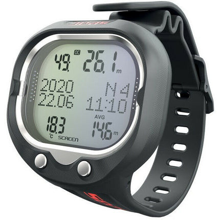 SEAC Screen Dive Computer Black/Red | LCD Scuba & Freedive 100m