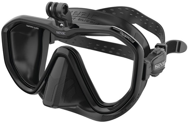 Seac Appeal Pro Asian Fit Mask Black | Action Camera Mount