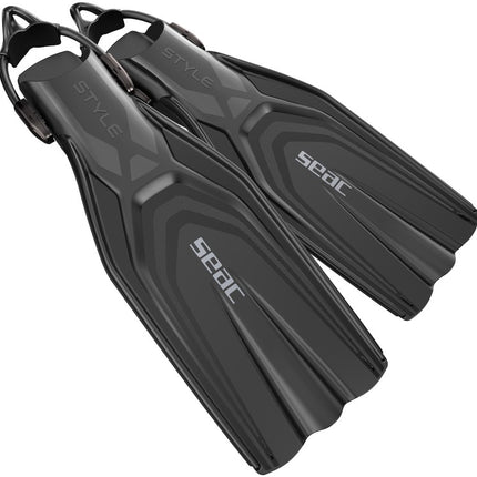 Seac Style-S Black Open Heel Fins | Sling Strap