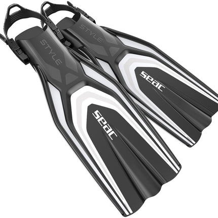 Seac Style White Open Heel Diving Fins | Adjustable Strap
