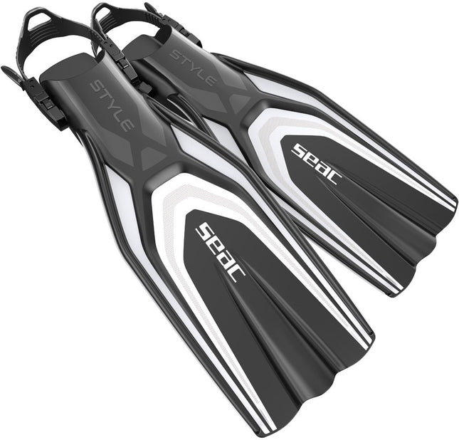 Seac Style White Open Heel Diving Fins | Adjustable Strap