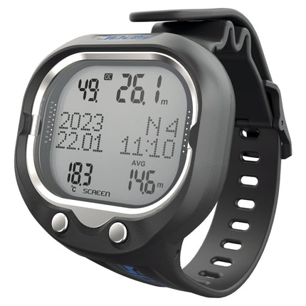 SEAC Screen Dive Computer Black/Blue | LCD Wrist Computer 100m