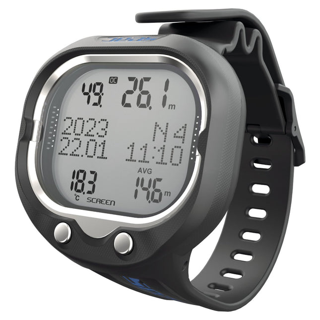 SEAC Screen Dive Computer Black/Blue | LCD Wrist Computer 100m