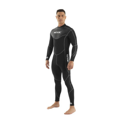 SEAC Sense Black 3mm Mens Wetsuit | Back Zip Temperate Water Suit
