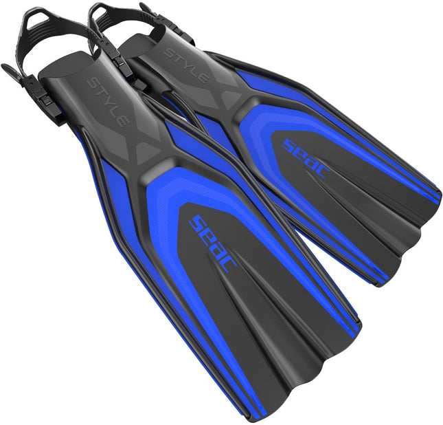 Seac Style Blue Open Heel Diving Fins | Adjustable Strap