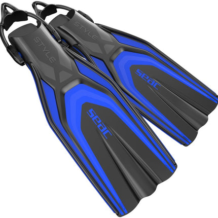 Seac Style-S Blue Diving Fins | Sling Strap Made in Italy