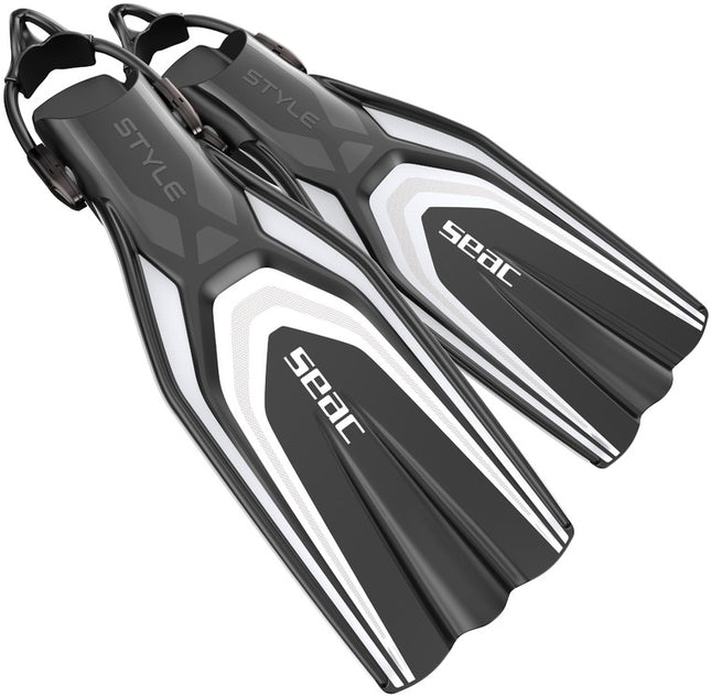 Seac Style-S White Diving Fins | Sling Strap Made in Italy