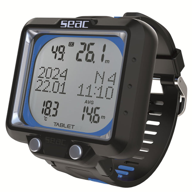 SEAC Tablet Dive Computer Black/Blue | Bluetooth | 3 Gas Mix | Nitrox Ready