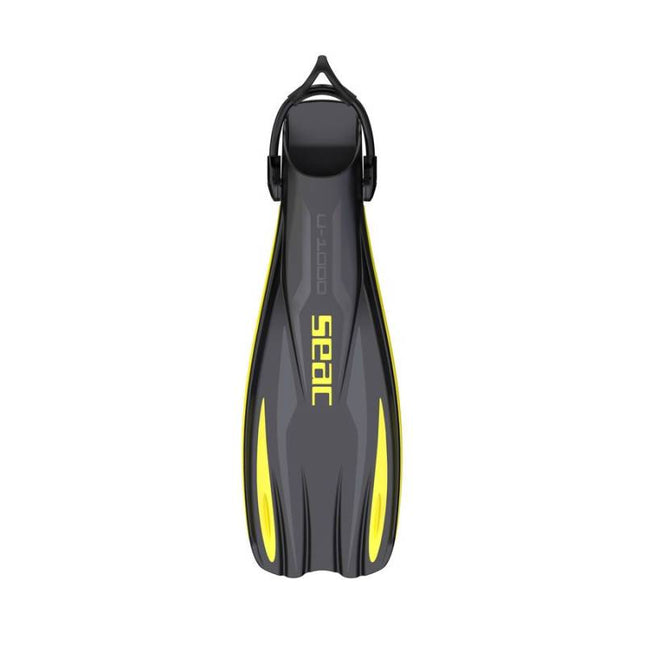 Seac U-1000 Yellow Diving Fins | Sling Strap Made in Italy