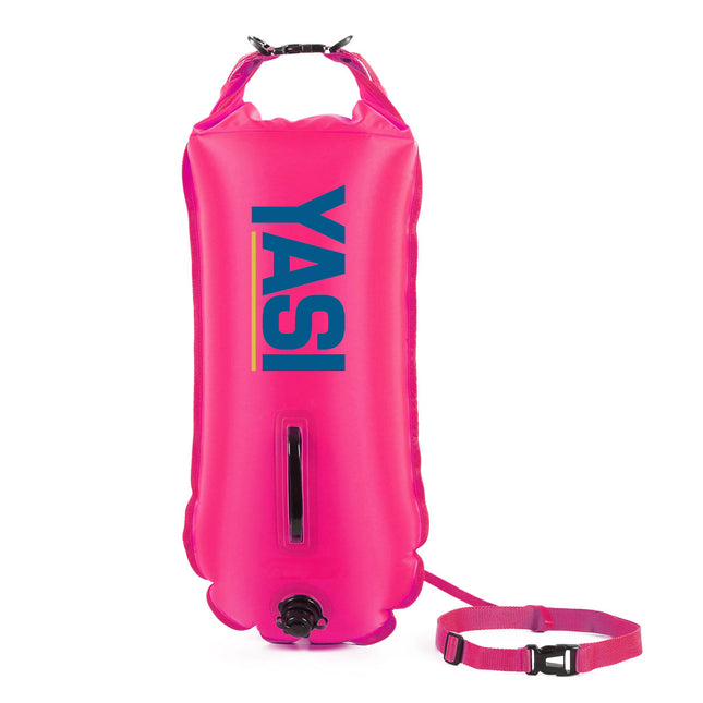 YASI 28L Dry Bag Tow Float | Open Water Swimming Buoy with Dual Air Chambers & Storage
